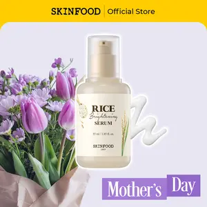 [SKINFOOD Official] Rice Brightening Serum | mothersdaygift, Korean Skincare Facial Essence for Glow Glass Skin, Deep Hydrating, 1.85 fl.oz. (55ml)