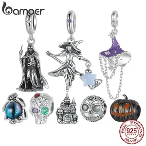 Solid 925 Sterling Silver Witch-Hat/Devil's Eye Charm fit Original Bracelet & Necklace Halloween Jewelry DIY charm
