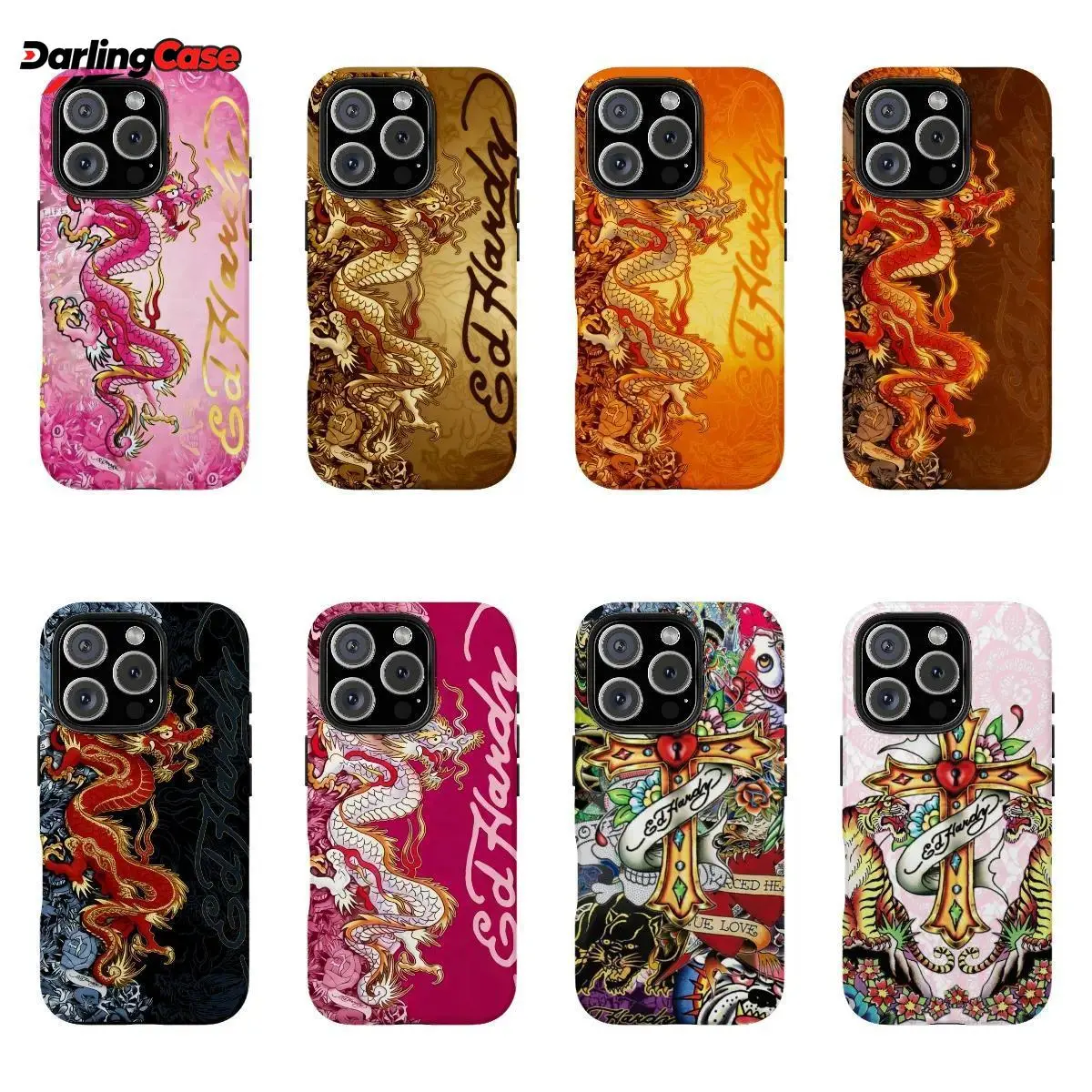 DarlingCase Vintage Dragon Skull Leopard Tattoo iPhone Case Aesthetic Y2k Trendy Tiger Hardy Collage Phone Case for iphone 17 phone case 16 15 14 13 12 Pro Max ,Perfect Gift for Women Men.A gift for the fan Smartphone Cellphone Casing Cover