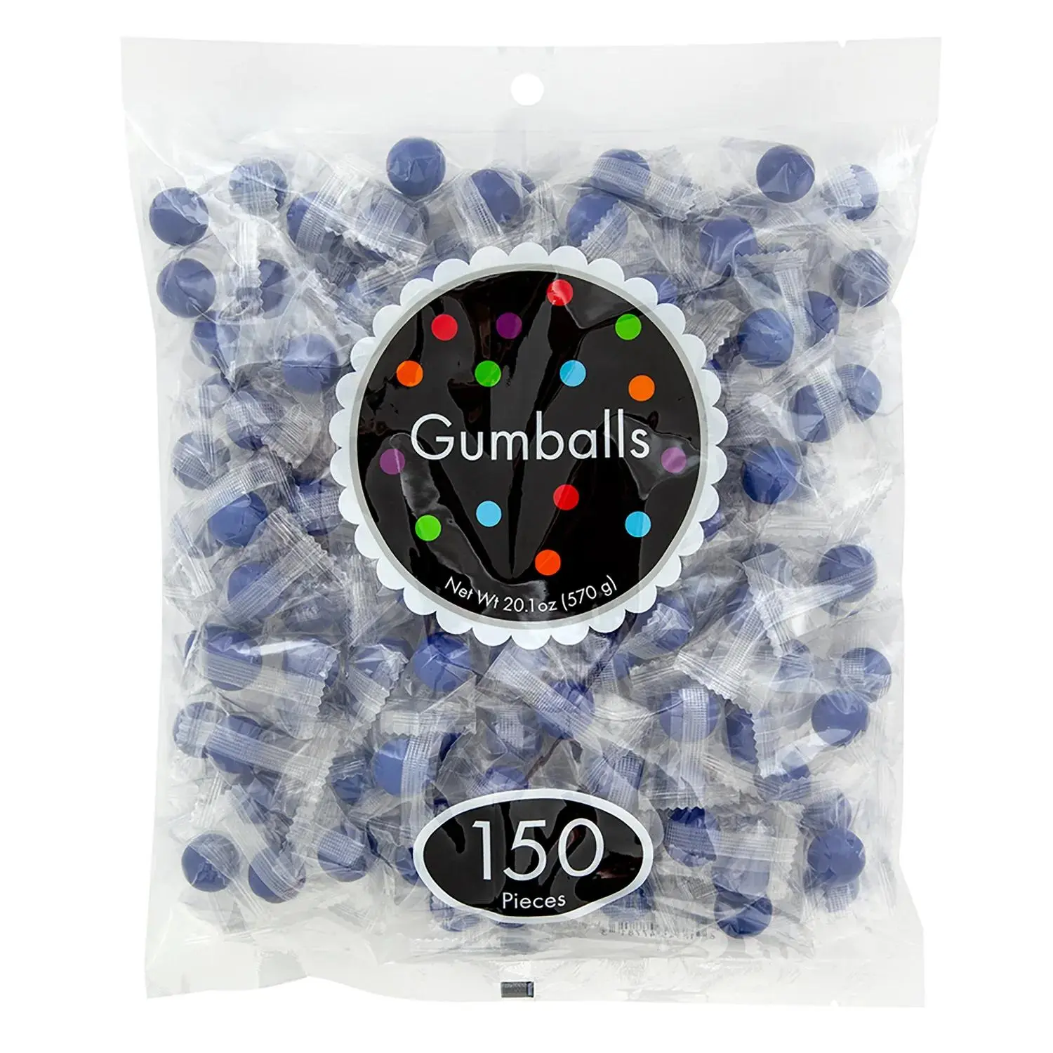 20.1 oz. Individually Wrapped Royal Blue Gumballs - 150 Pcs.