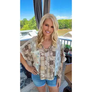 POL Patchwork Boho Crop Top