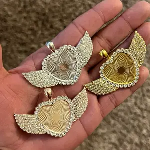 Custom Heart Angel Wings Photo Necklace - Shipping With Tracking Available