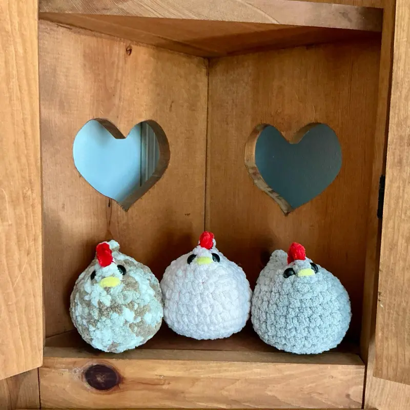 Cute Crochet Chicken Plushies | Handmade Farm Animal | Cottagecore Gift Idea