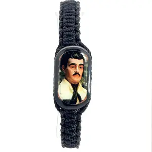 Jesus Malverde Black Handmade Bracelet