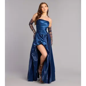 Grace Satin A-Line Bubble Formal Dress