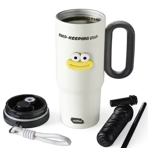 25oz Stainless Steel Tumbler with Handle and Straw Lid 750ml Leak-Proof Travel Mug Fits in Car Cup Holder Reusable Insulated Water Bottle for Women Men and Teens Perfect Gift Drinkware Flask