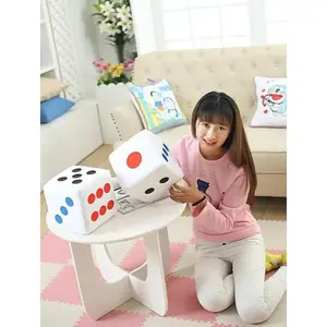 Fluffy Dice Stuffed Dice Hug Pillow Stuffed Plush Toy Game Props Car Interior Ornament Home Decoration Party Supplies