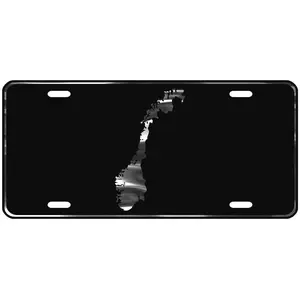 CustoMonsterDesigns Norway Map Heavy Duty Aluminum License Plate