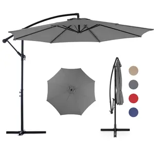 9.8FT Offset Patio Umbrella Hanging Cantilever Umbrella - Outdoor Sun Shade with Easy Tilt Adjustment, 8 Ribs, UV Protection