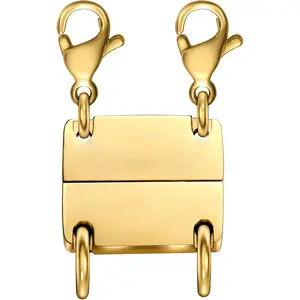 Layering Magnetic Necklace Clasp,18 K Gold and Silver Separator for Stackable Necklaces