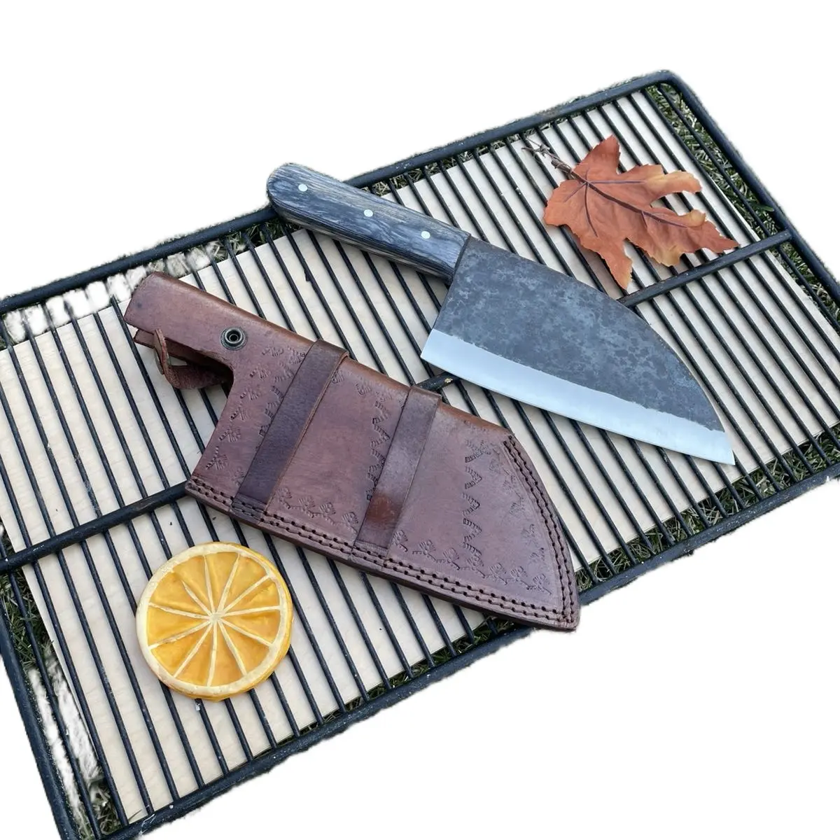 Handmade 13 Inch Long Multipurpose Cleaver Chef Knife with Versatile Design for Various Cooking Tasks Outdoor Multi-Purpose