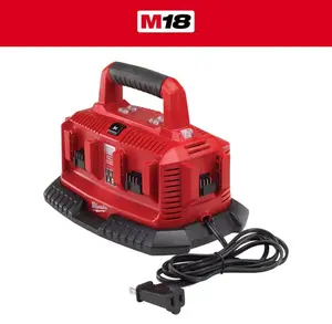 Milwaukee M18 18V Lithium-Ion 6-Port Sequential Cordless Power Battery Charger for Tools & Hardware Accessories