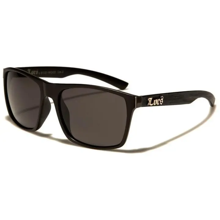 LOC91121-WOOD Men's Sunglasses with UV400 Technology Classic Wood Print Frame Oversized Lenses for Formal & Casual Wear