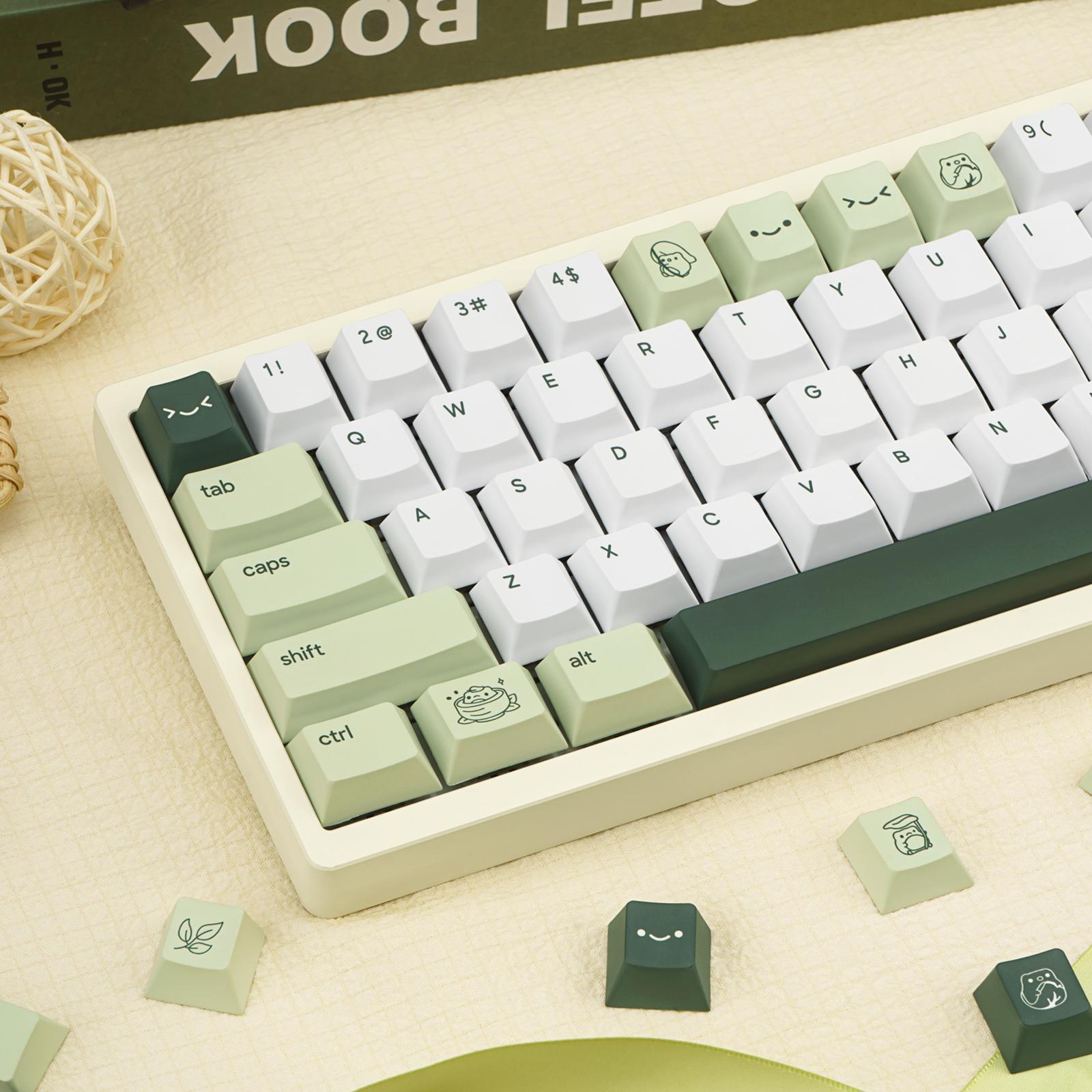 Cute Matcha Green Frog Keycaps 134 Keys-Cherry Profile Dye-Sublimation Custom Keycap-Minimalist Style PBT Key Caps for Cherry MX Switches Mechanical Gaming Keyboard 60% 75% 100% Cute Matcha Green Frog Keycaps 134 Keys-Cherry Profile Dye-Sublimation Custom Keycap-Minimalist Style PBT Key Caps for Cherry MX Switches Mechanical Gaming Keyboard 60% 75% 100%