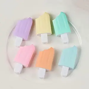Mini Popsicle Highlighter Pen Set, 6 Counts/set Colorful Neon Colors Highlighter Marker for Diary, Notes and Doodle Art Aesthetic Pastel Markers