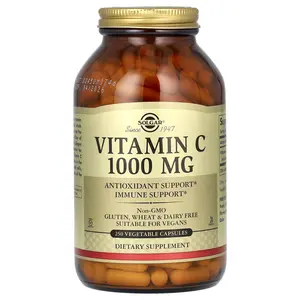 Solgar Vitamin C, 1,000 mg, 250 Vegetable Capsules
