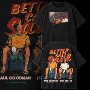 Vintage Washed Better Call Saul Graphic Tee, Saul Goodman and Mike Ehrmantraut Shirt, TV Show Merch, Crime Drama TV Series Streetwear, Breaking Bad Universe Apparel, Retro TV Show Vintage T-Shirt, Unisex Oversized Tee