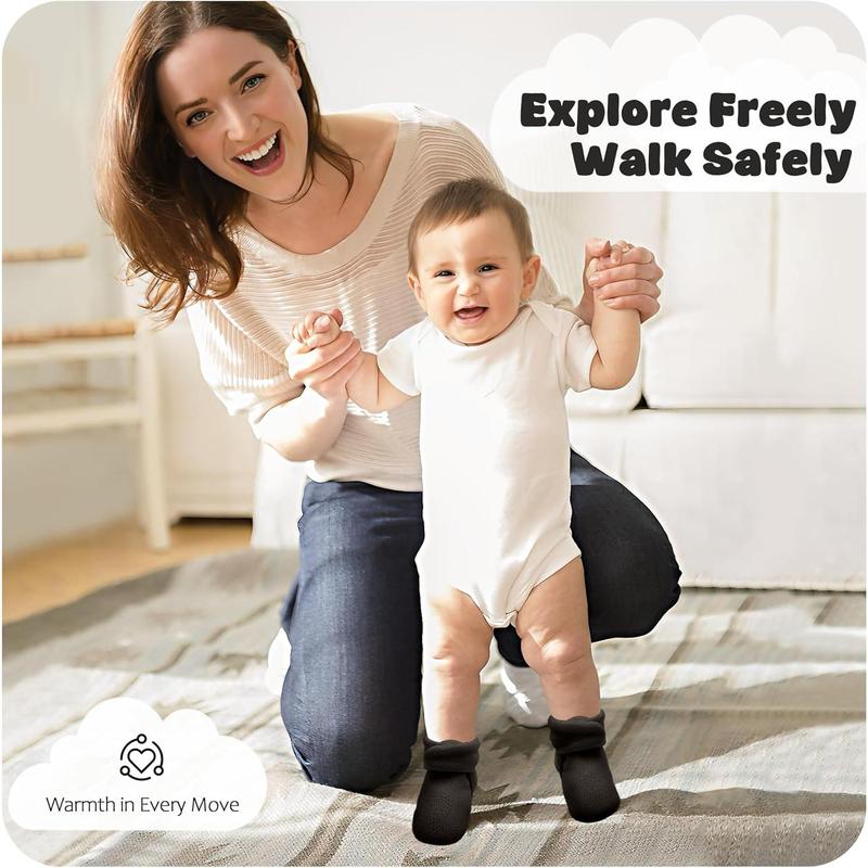 Baby Fleece Booties Newborn Unisex Booties Non-Slip Newborn Infant First Walkers Warm Shoes House Slippers for Baby Boys & Baby Girls Toddlers