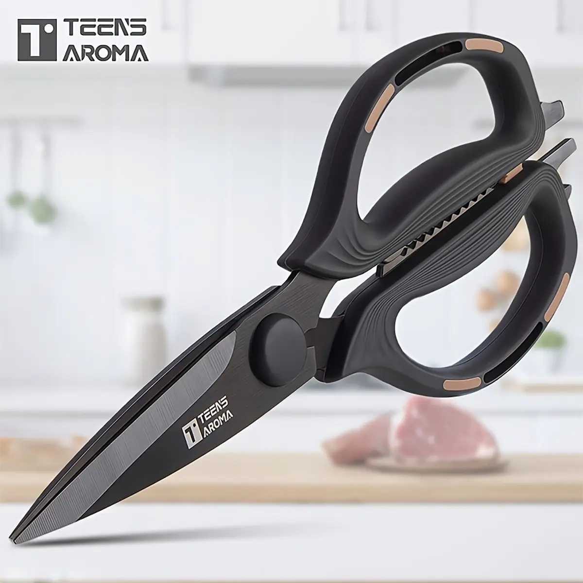 Multi-Functional Kitchen Shears Set,Heavy Duty Stainless Steel Blade,Stylish For Everyday Use Convenient Cooking Utensils Tools Gadgets Daily Cooking,Professional Kitchen Use&BBQ,food scissors,chicken bone cutting,japanese cooking scissors,professional