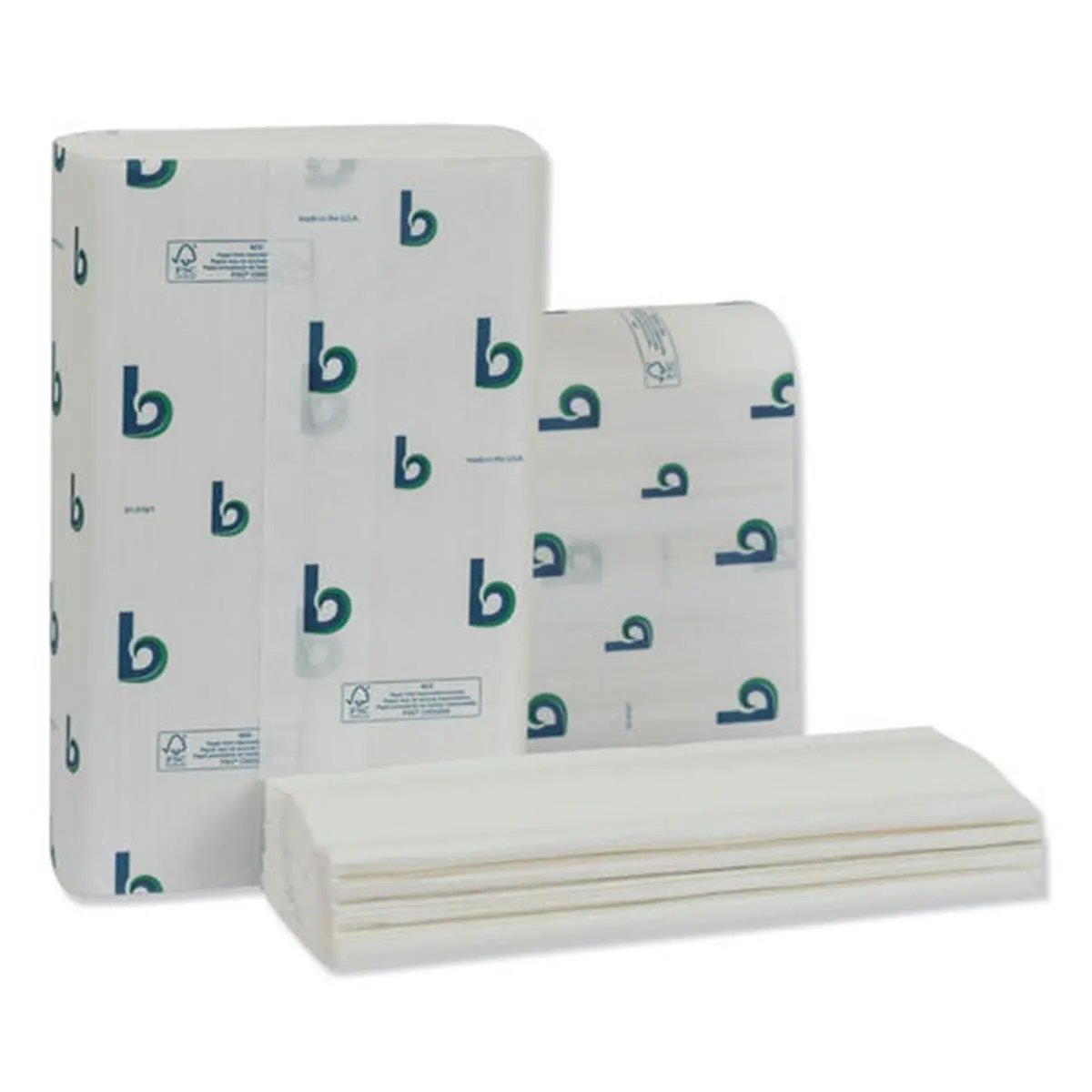 212 MAIN Boardwalk Single Ply Structured Folded Hand Towels, White, 9 x 9.5 in, 250-Pack, 16-Pack Case, for Washroom Use