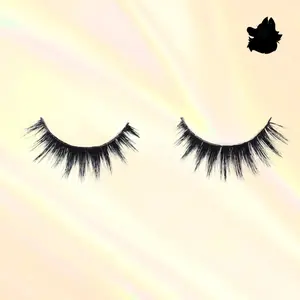 Laurie 14mm Dense Anime Glue-On Eyelash Strips Love Heart Sequin Glam 3D Faux Mink Baby Pink Luxury Reusable Up to 12 Times with Free Spoolie - Makeup