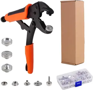 Heavy Duty Snap Fastener Tool Set, Adjustable Snap Button Kit Includes 40 Sets 15mm Stainless Replacing Metal Snaps for Marine Repairing Boat Cover, Fabric, Canvas, Sewing, Tarps