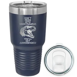 Personalized Daddysaurus 30 oz Tumbler - Navy
