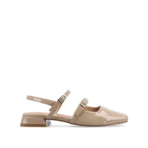 GRETCHENN HEELED FLATS IN PATENT - Taupe