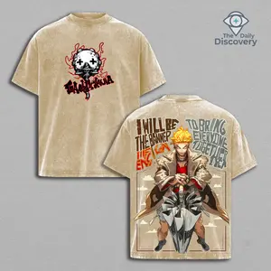 Limited Enjin Gachiakuta Washed Tee – Heavy Cotton Oversized Vintage Graphic T-Shirt, Gritty Manga Antihero Streetwear, Cyberpunk Style Unisex Retro Top