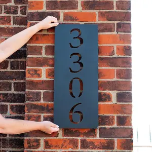Metal Address Plaque. House Number Sign. Home Number Sign. Front Door Sign Custom Address Decor, Mailbox Numbers Steel Hanging