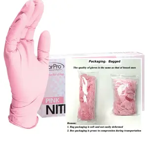 Pink disposable gloves, suitable for home cleaning, tattooing, nail art, painting, tattooing, cat litter box cleaning, pet bathing, ambidextrous (10PCS, 50PCS, 100PCS)