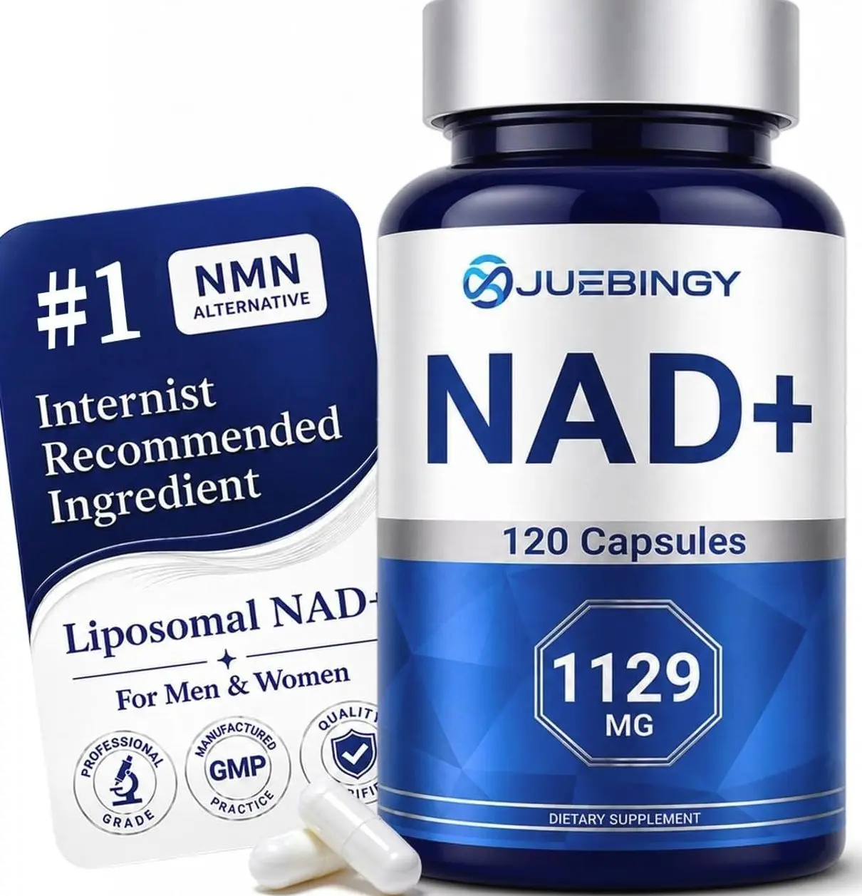 NAD+ Supplement 120 Capsules – Liposomal NAD+ with Resveratrol for Cellular Energy & Daily Vitality – High Absorption Formula for Men & Women – Vegan, Non-GMO, Gluten-Free