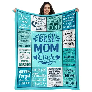Mothers Day Blanket Gifts for Mom from Daughters Son - Mothers Day Birthday Gifts for Moms - Best Mom Ever Blankets - Unique Mother Birthday Present Ideas - to My Amazing Moms Blanket