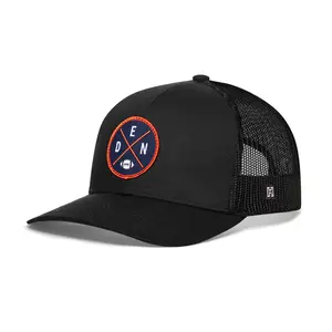 Denver Trucker Hat  |  Black DEN X Football Snapback