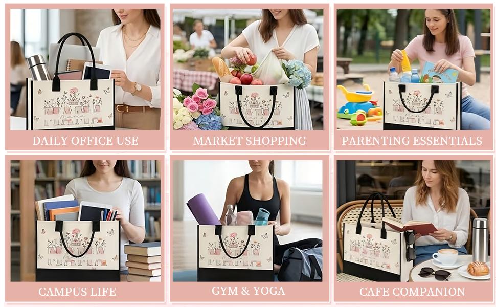 Mothers Day Gifts for Mom from Son Daughter Large Canvas Tote Bag with Floral Print Beach Bag Mama Gift for Mother's Day Birthday Present Mothers Day Gifts for Mom from Son Daughter Large Canvas Tote Bag with Floral Print Beach Bag Mama Gift for Mother's Day Birthday Present