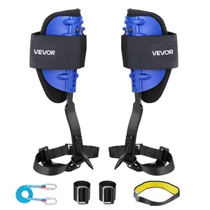 VEVOR Tree Climbing Spikes Set, Height-Adjustable Tree Climbing Gear with Straps & Waist Harness, 350 lbs Load Capacity, Heavy Duty Steel Climb Spurs Arborist Equipment for Fruit Picking Hunting