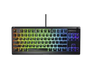 SteelSeries Apex 3 TKL RGB Gaming Keyboard – Tenkeyless Compact Form Factor - 8-Zone RGB Illumination – IP32 Water & Dust Resistant – Whisper Quiet Gaming Switch – Gaming Grade Anti-Ghosting