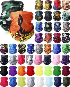 50 Pcs Unisex Multi-Use Face Gaiters - Snug-Fit Head Wrap, Neck Tube, Headband, Scarf, Bandana, Balaclava, Face Cover for Sports, Fashion & Clothes Accessories