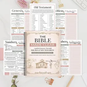 Bible Study Spiral Notebook for Recording Scripture Learning - 136-Page Coil Bound Journal for Verse Reflection & Faith Growth, Guided Organizer for Old & New Testament Exploration, Daily Devotional Journal, Stationery Supplies