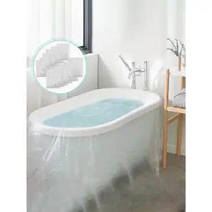 1pc,102*47in，Disposable Bathtub Cover Liner, Ultra Large Bathtub Liner Plastic Bag For Salon, Household And Hotel Bath Tubs, Bathtub Cover Sheet