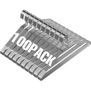 Wire Metal Clothes Hangers Bulk 100 Pack for Standard Size Suits, Coats, Shirts, Pants, Skirts, Space Saving, Non Slip,16 Inch 12 Gauge Ultra Thin