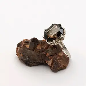 Emerald Cut Smokey Quartz Ring for Women - Perfect for Any Occasion