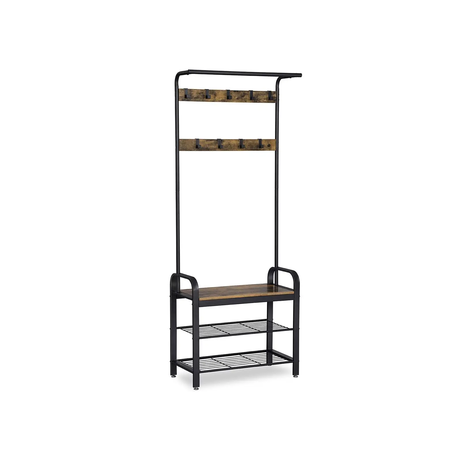 VASAGLE Vintage Coat Rack with Metal Frame