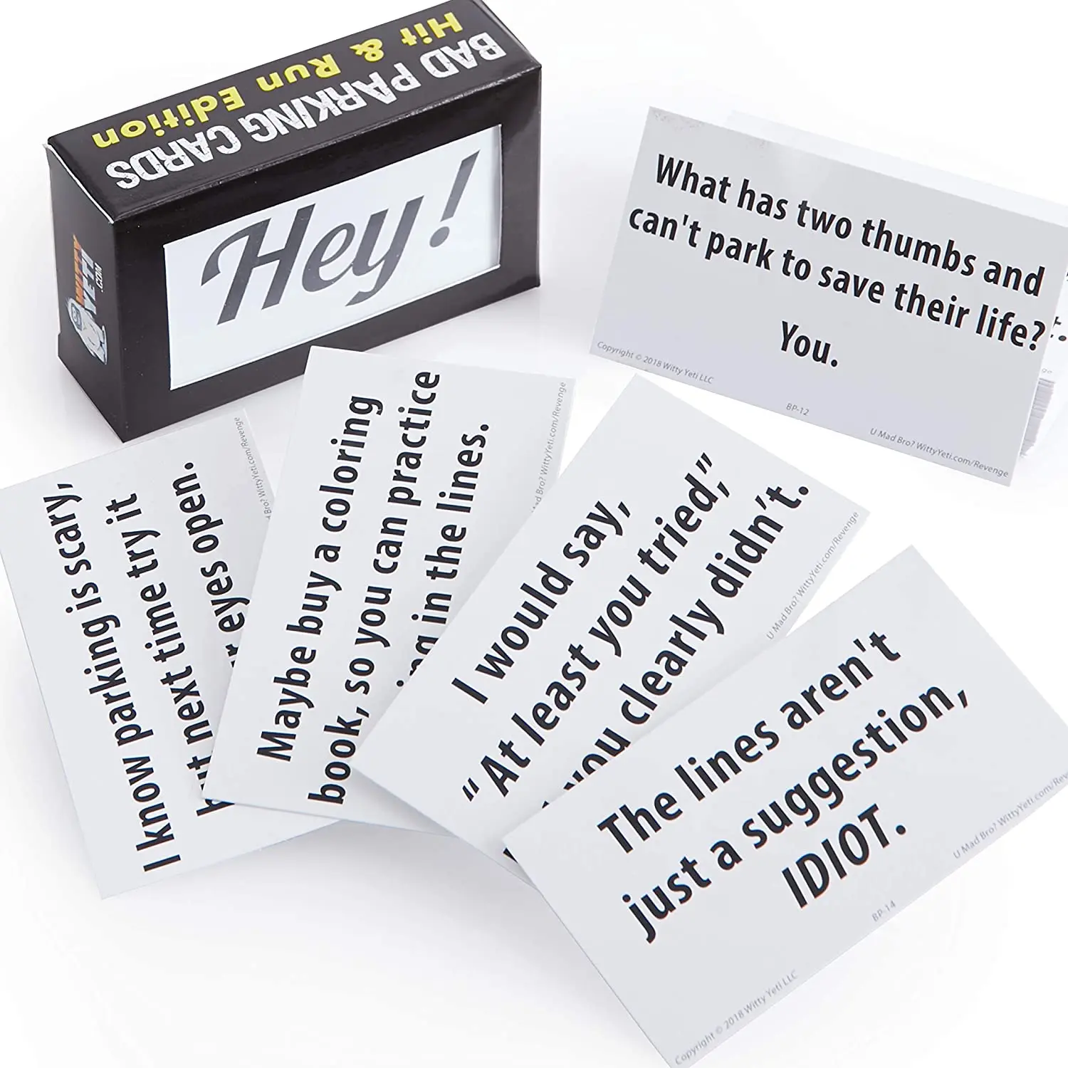 Witty Yeti's Hilarious Bad Parking Cards - 50 Pack Novelty Notes, Perfect for Pranking Irresponsible Parkers, Ideal as Family-Friendly Gag Gift & Xmas Stocking Stuffers
