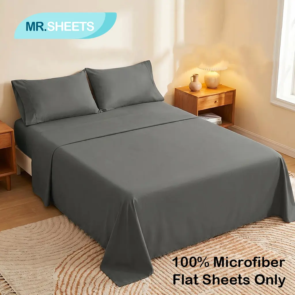 NTBAY Ultra Soft Flat Sheet Only, Lightweight Breathable Top Sheet for All-Season, Solid Color Hotel Style Bedding, Shrink Resistant, Bedsheets