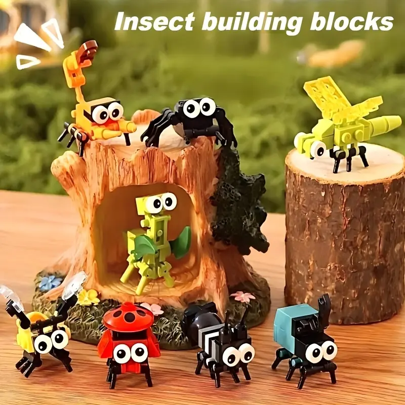 12 Types Building Blocks Suitable for & Hobbyists - Multicolor/ Small -Particle Interlocking Bricks with Insect & Animal Models, DIY Assembly Disassembly Toy Gift for and, for Schooling, Parties