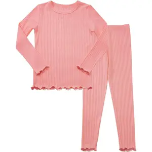 Baby Girls Pajamas Sets 2-8Y Toddler Kids Soft Comfy Modal Tencel Long-Sleeve Snug fit Sleepwear pjs,Christmas gifts,Black Friday Stock Up