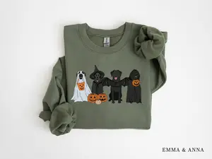 Black Labrador Halloween Sweatshirt, Ghost Dogs Sweatshirt, Halloween Dog, Halloween Shirts, Fall Sweater, Spooky Season, Dog Lover Gift