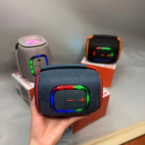 Portable Drum-Style Wireless Speaker with LED Lights, Loud Sound, Multi-Source Music Box, USB-C/Aux, Handle Hook, Rechargeable, for Parties & Outdoors