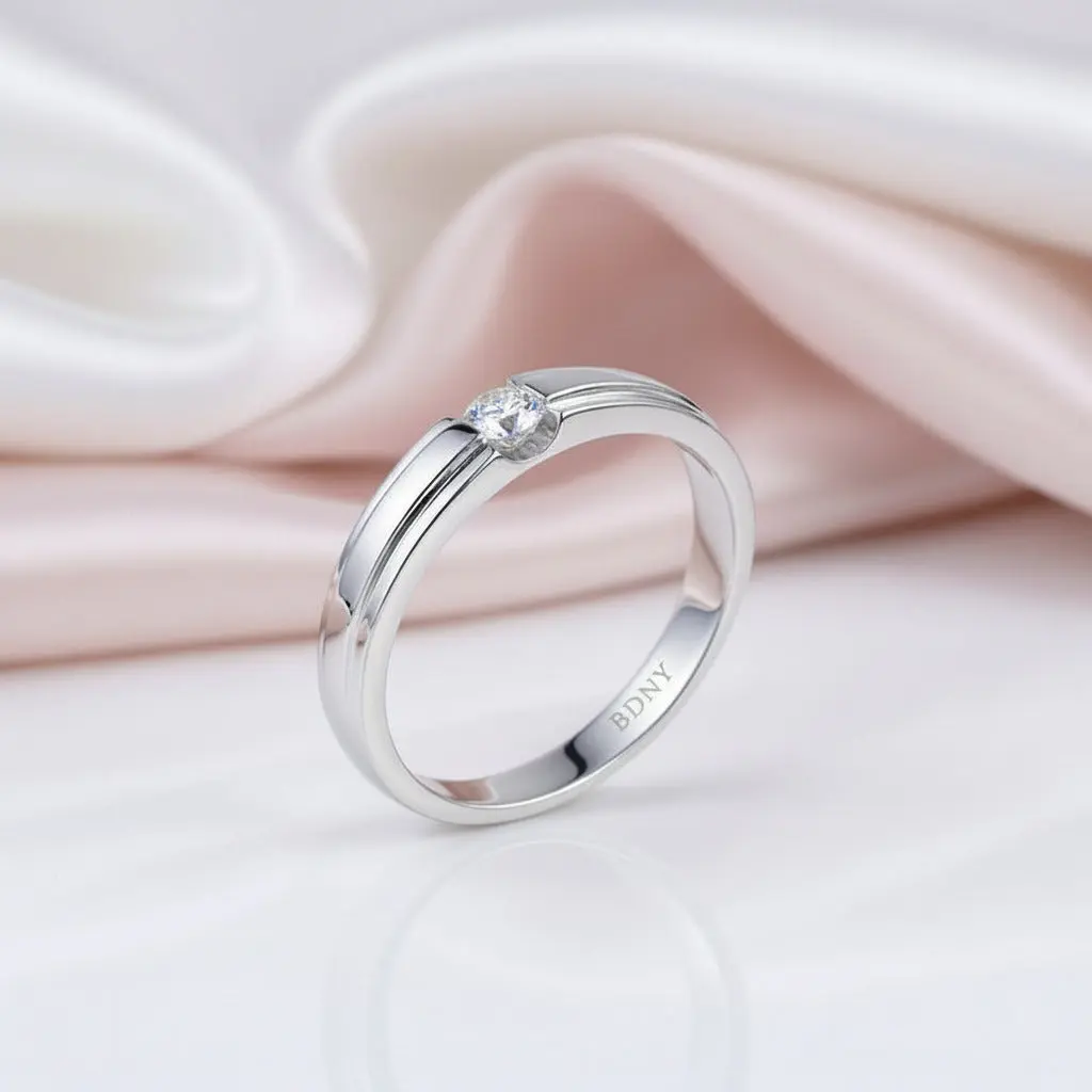 14k White Gold Round Diamond Option Ring